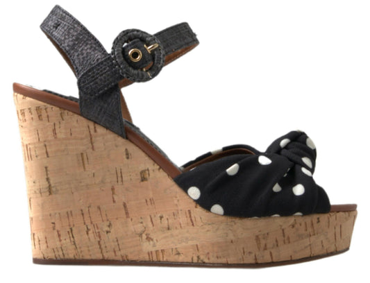 Dolce & Gabbana Chic Polka-Dotted Ankle Strap Wedges