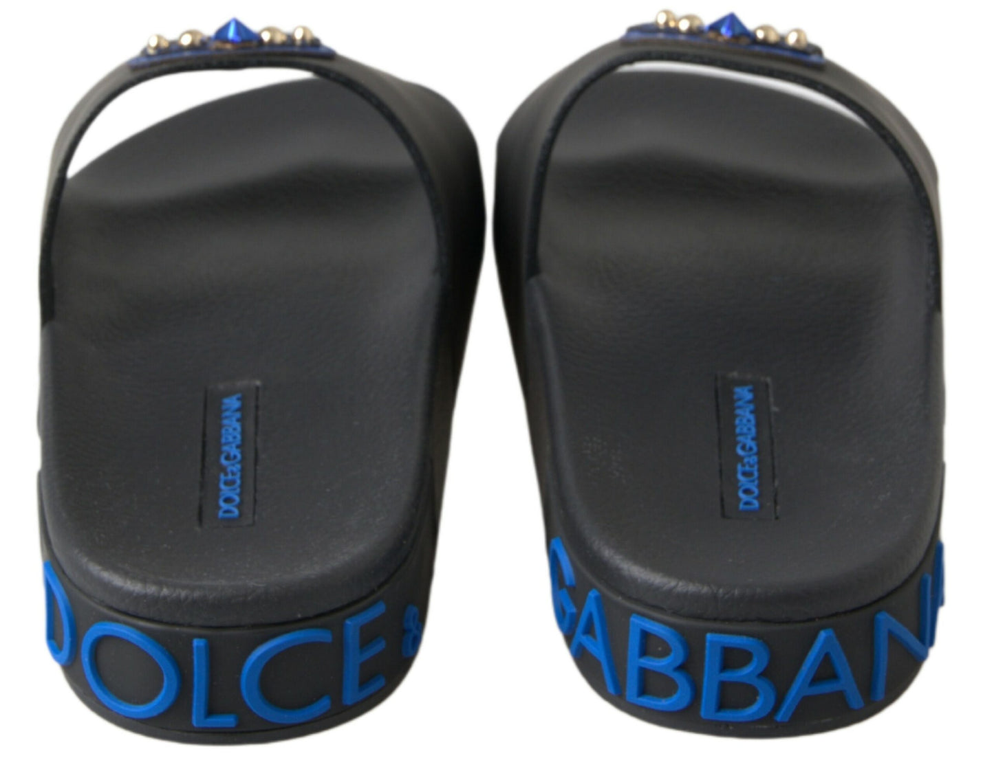 Dolce & Gabbana Black Slides Sandals Beach Saint Barth Shoes