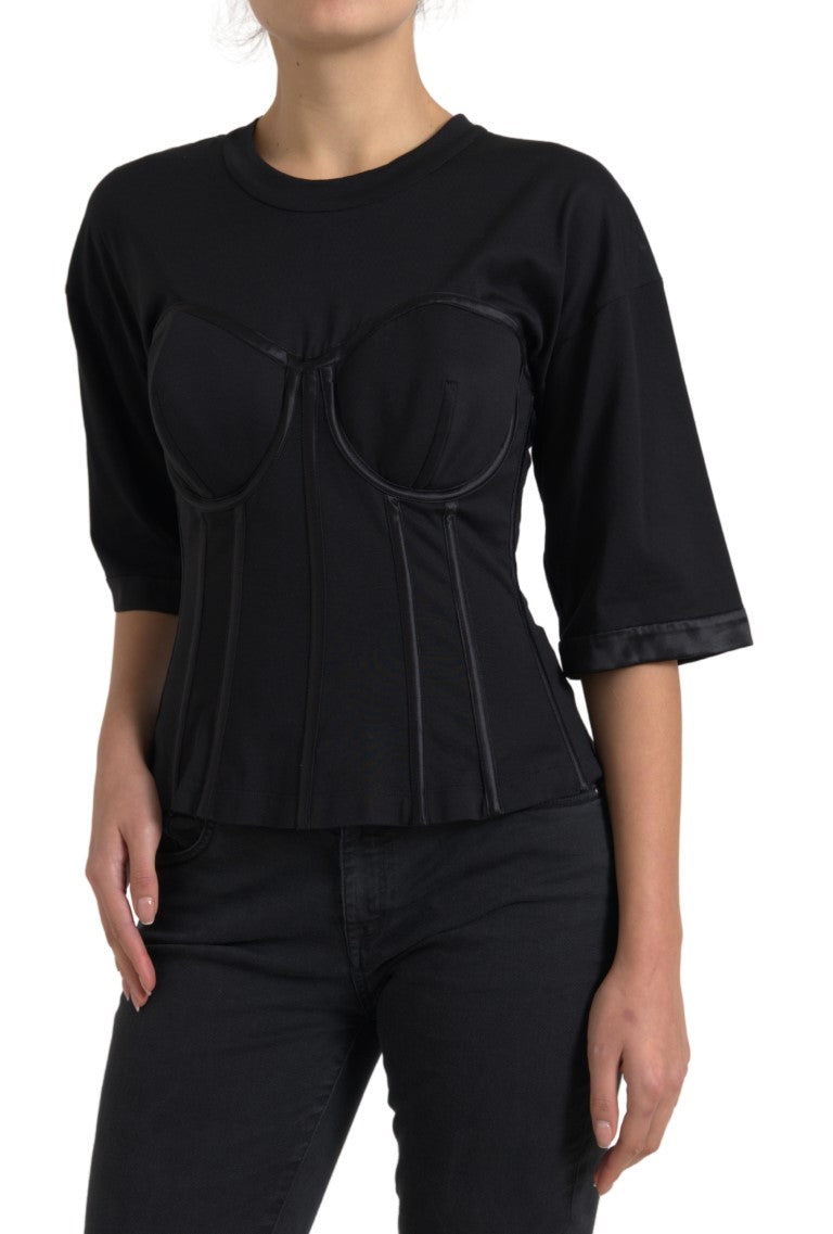 Dolce & Gabbana Timeless Black Silk Blend Corset Top