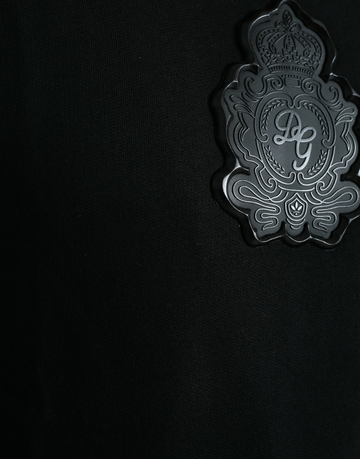 Dolce & Gabbana Black Cotton Round Neck Pullover Logo Sweater