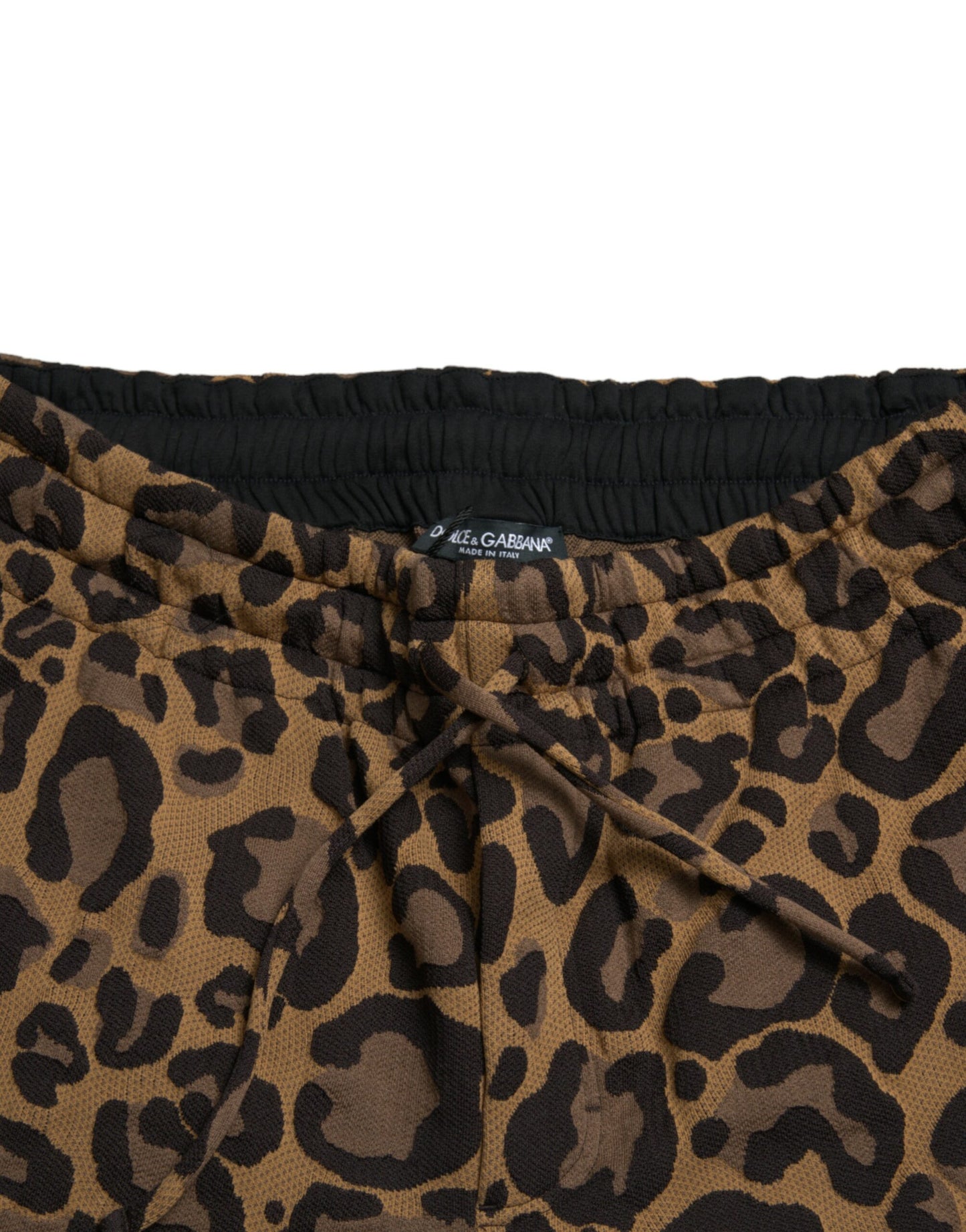 Dolce & Gabbana Brown Leopard Jacquard Jogger Pants