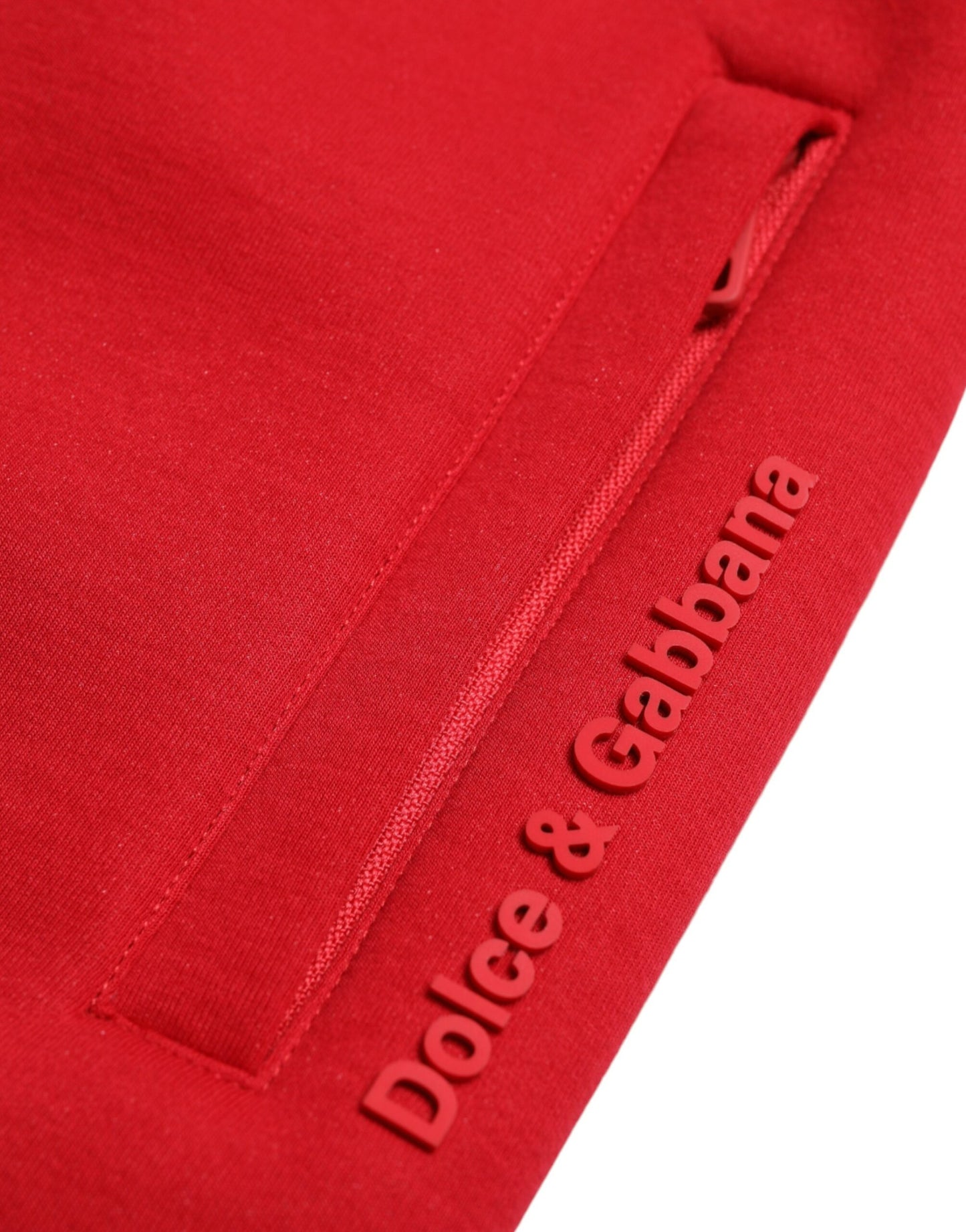 Dolce & Gabbana Red Cotton Blend Skinny Jogger Pants