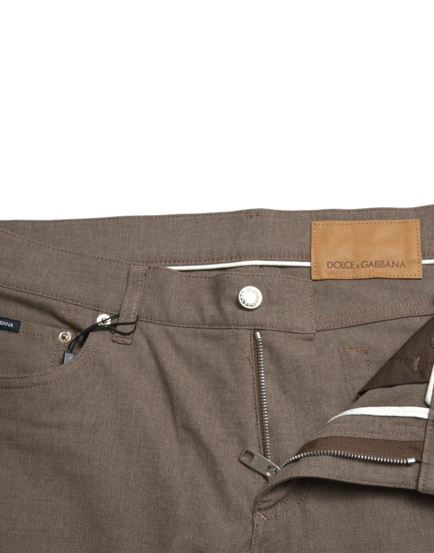 Dolce & Gabbana Brown Cotton Stretch Skinny Men Pants