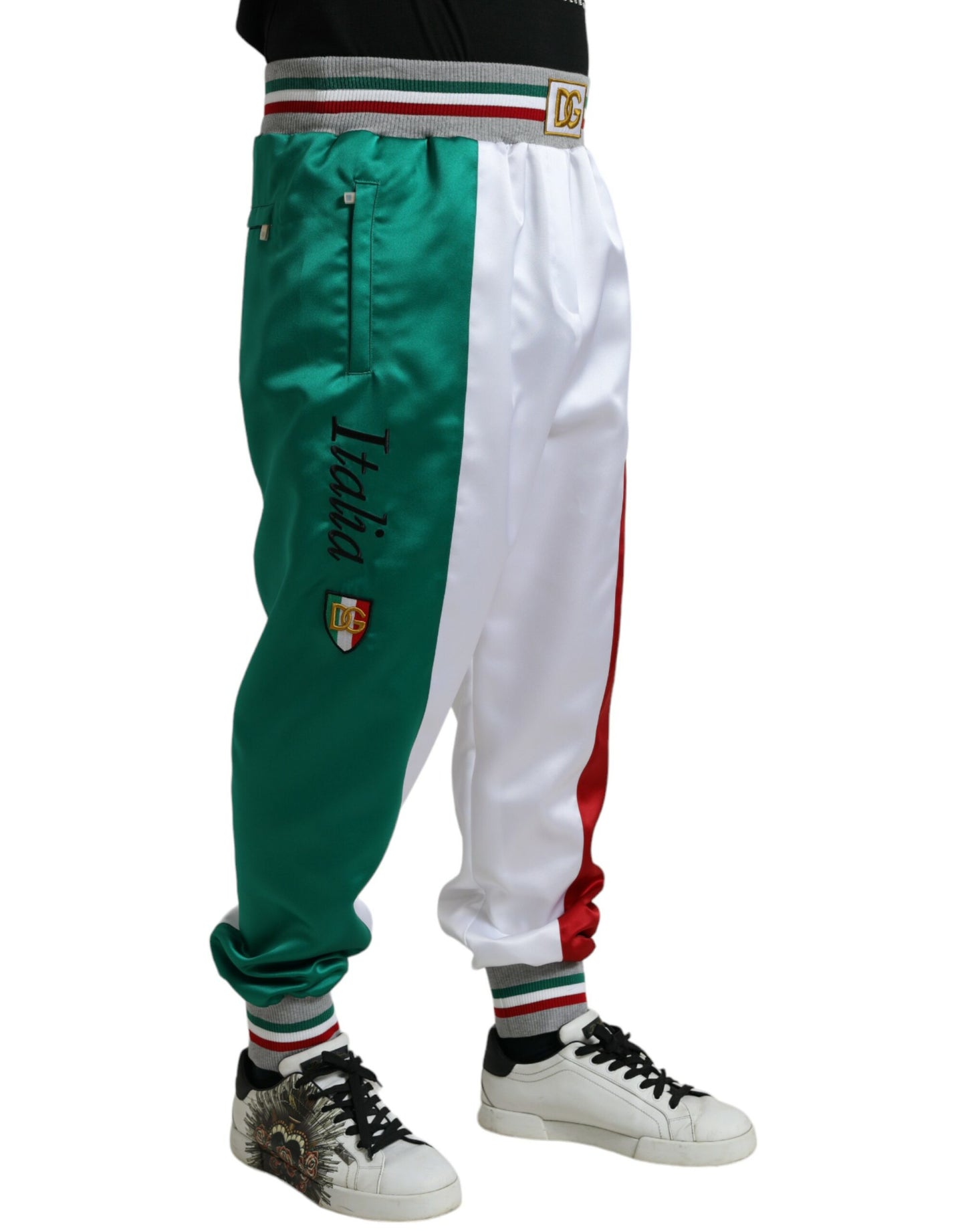 Dolce & Gabbana Multicolor Italian Patch Slim Jogger Pants