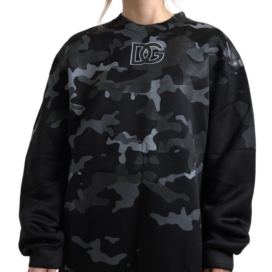 Dolce & Gabbana Elegant Black Camouflage Pullover Sweater