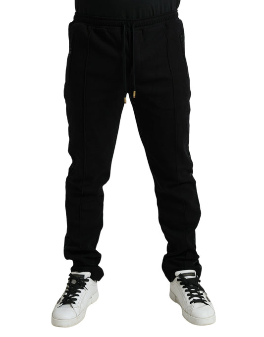 Dolce & Gabbana Black Cotton Blend Jogger Sweatpants Pants