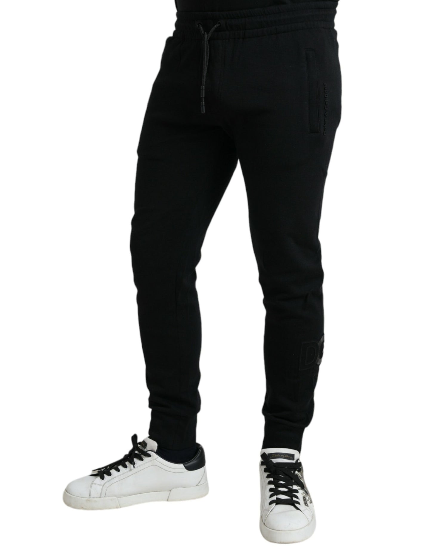 Dolce & Gabbana Black Cotton Blend Jogger Men Sweatpants Pants