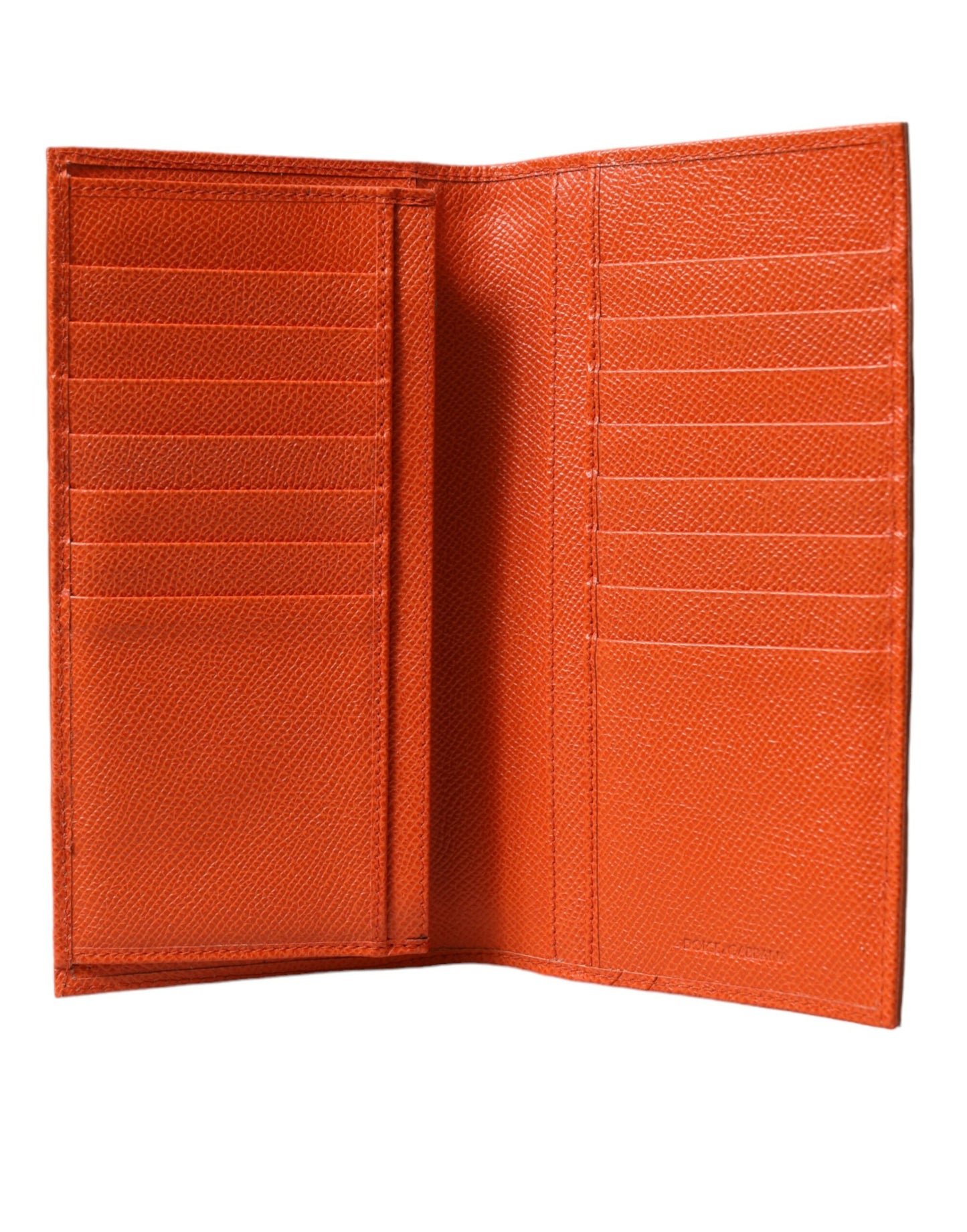 Dolce & Gabbana Orange Crocodile Leather Long Bifold Card Holder Wallet