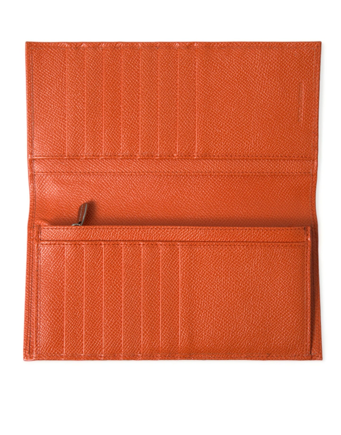 Dolce & Gabbana Orange Crocodile Leather Long Bifold Card Holder Wallet