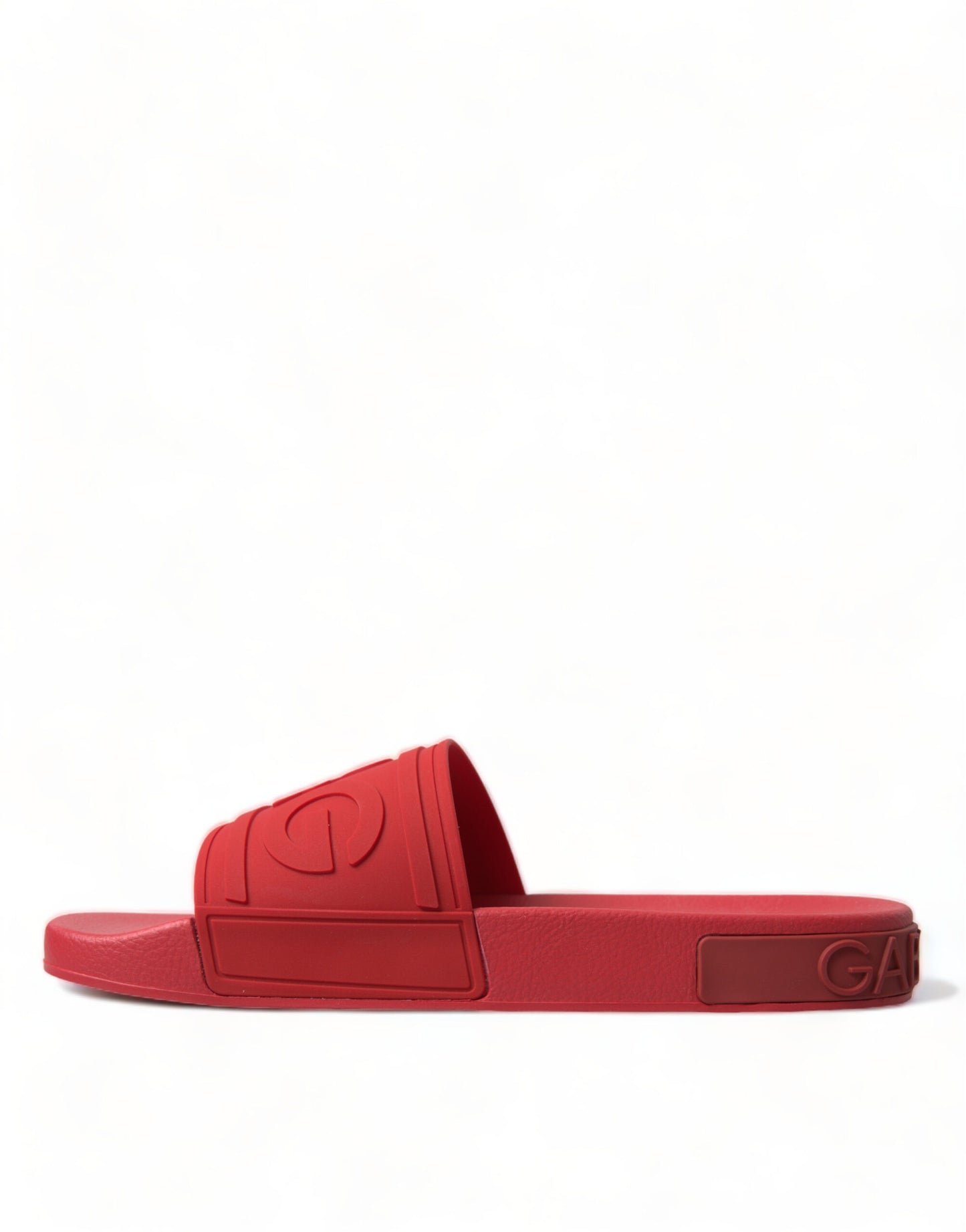 Dolce & Gabbana Red Rubber Summer Beach Slides Sandals