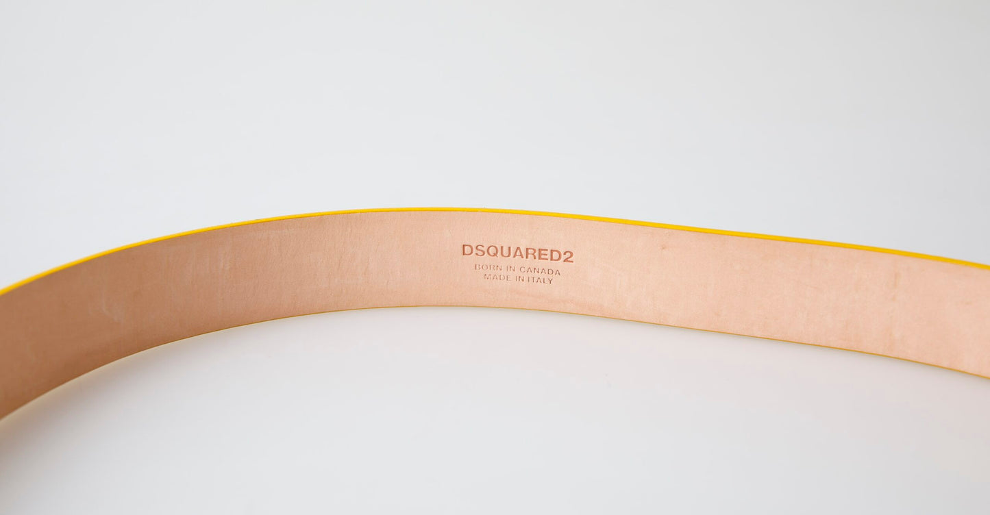 Dsquared² Chic Yellow Suede Leather Waist Belt