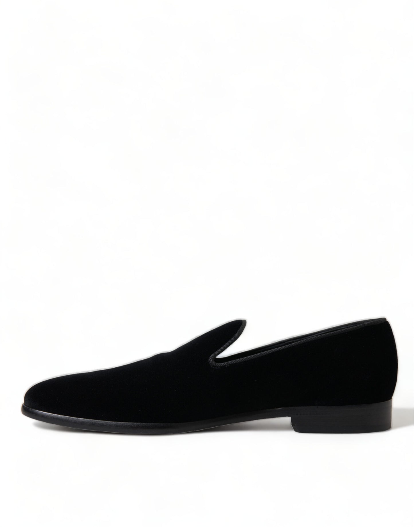 Dolce & Gabbana Black Velvet Loafers Formal Shoes