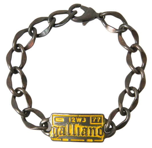 John Galliano Antique Silver Chain Link Bracelet for Women