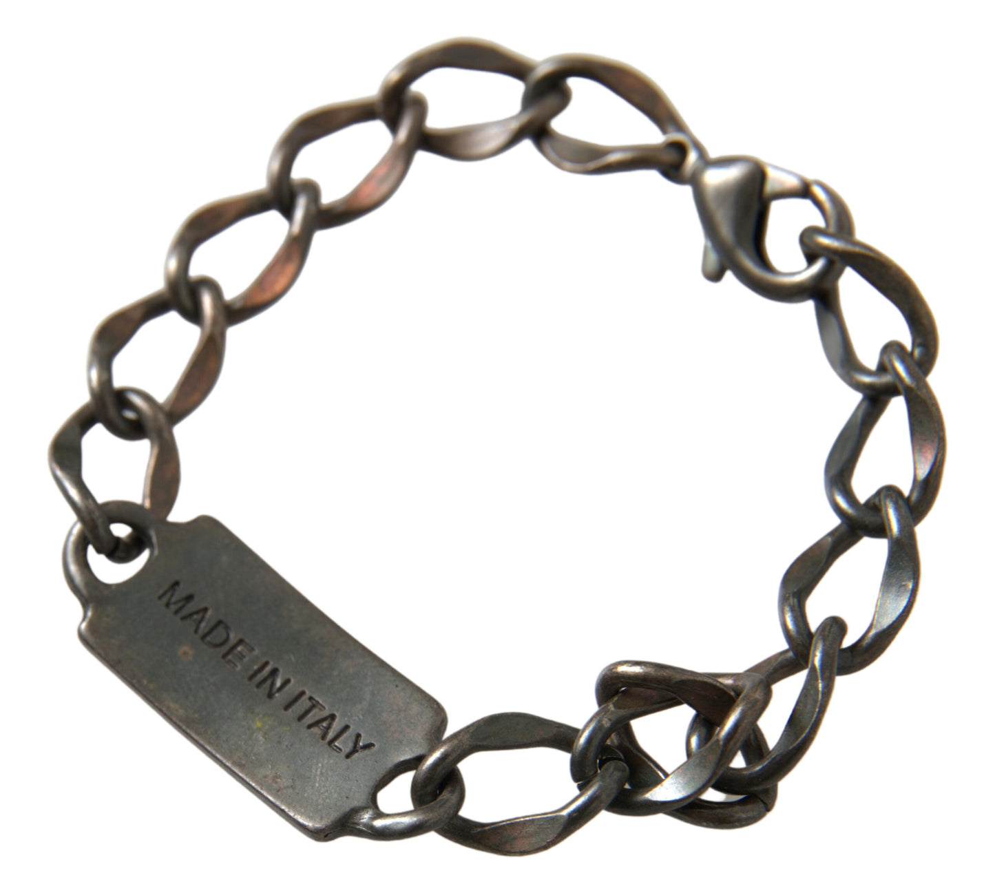 John Galliano Antique Silver Chain Link Bracelet for Women