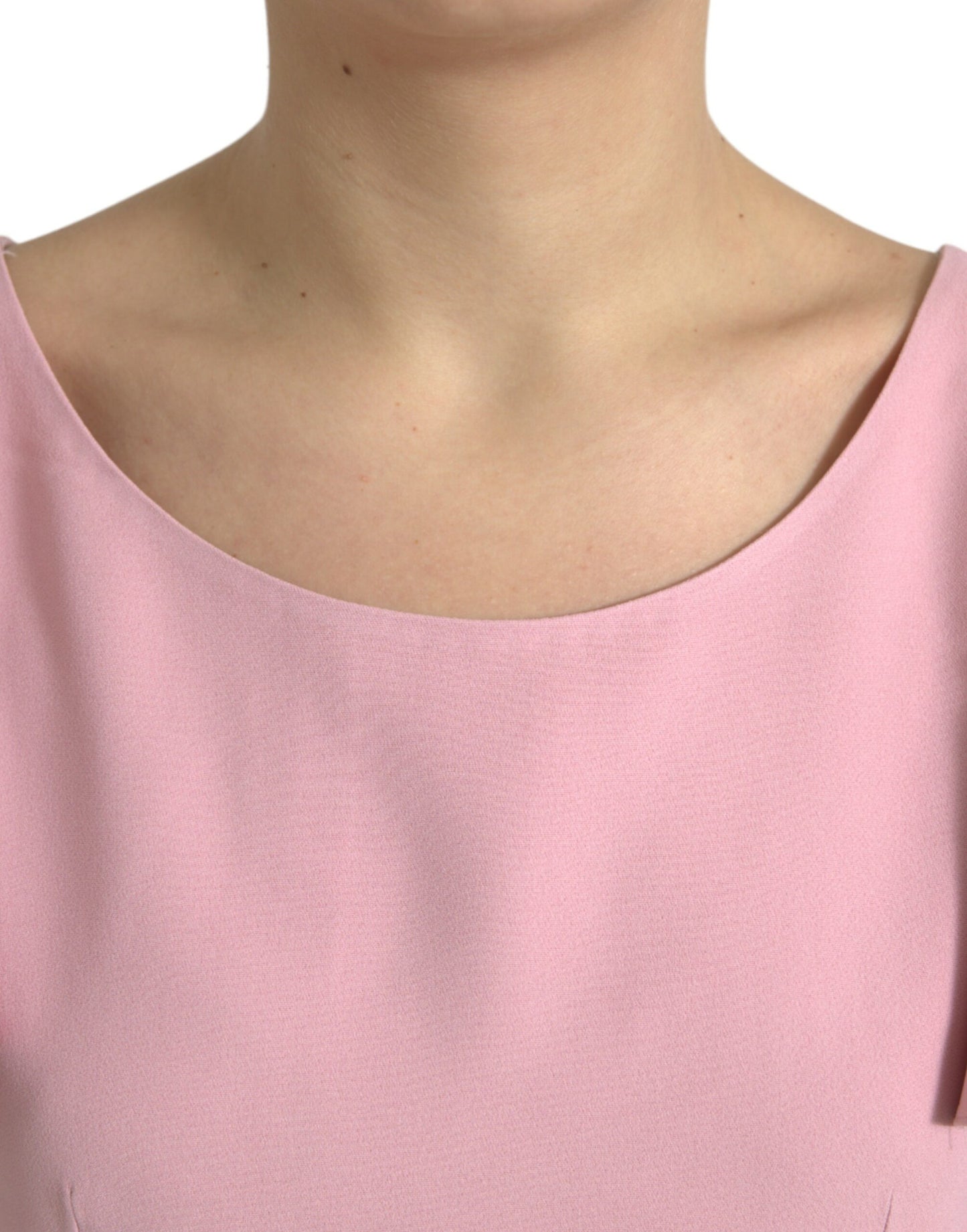 Dolce & Gabbana Pink Short Sleeves Round Neck Blouse Top