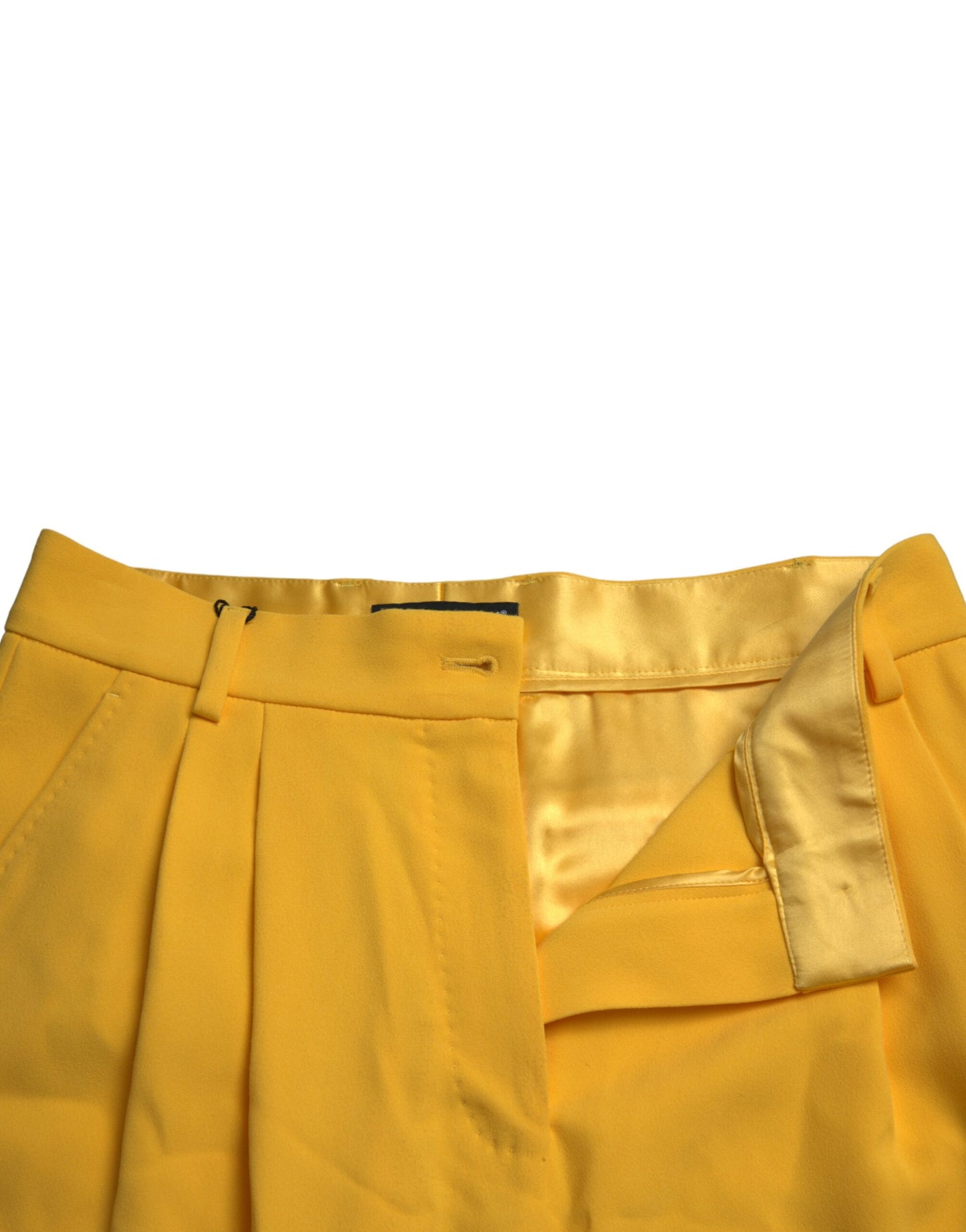 Dolce & Gabbana Yellow Viscose High Waist Bermuda Shorts