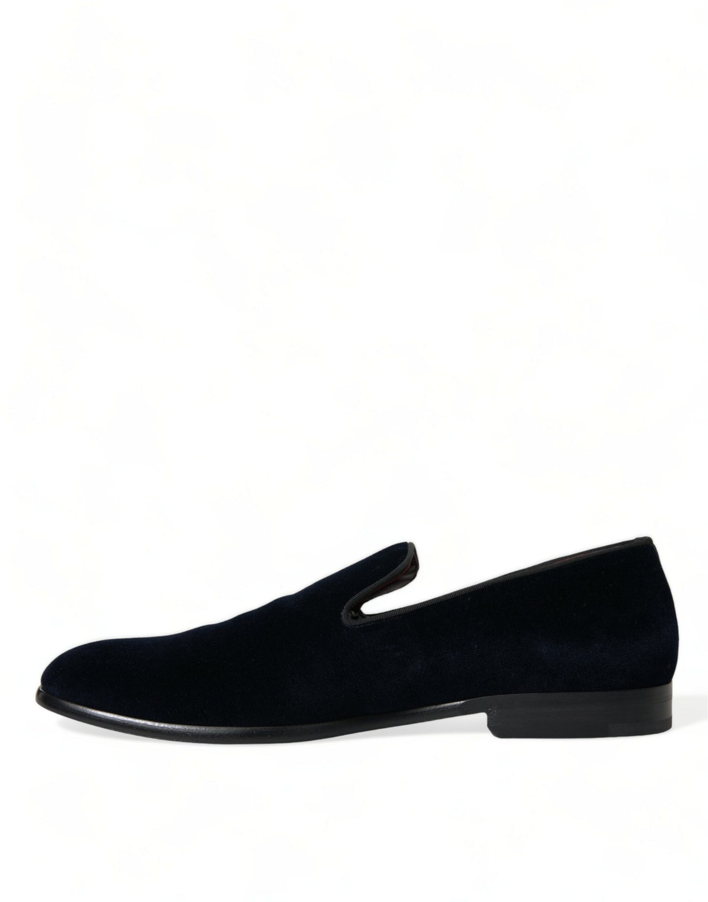 Dolce & Gabbana Black Velvet Loafers Formal Dress Shoes