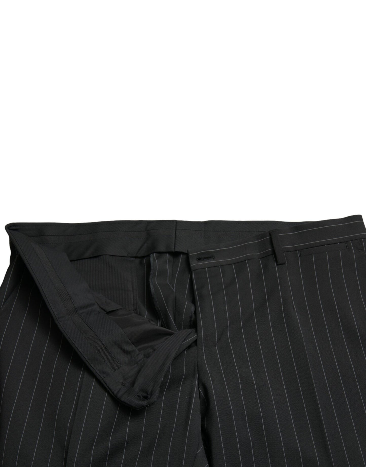 Dolce & Gabbana Black Striped slim fit Formal Pants