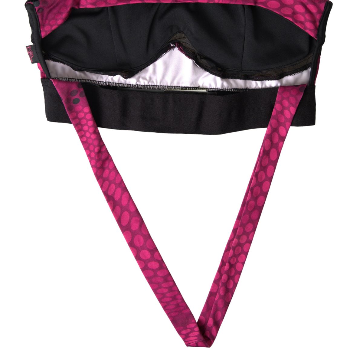 Plein Sport Sleek Black Sports Bra with Fuchsia Accent