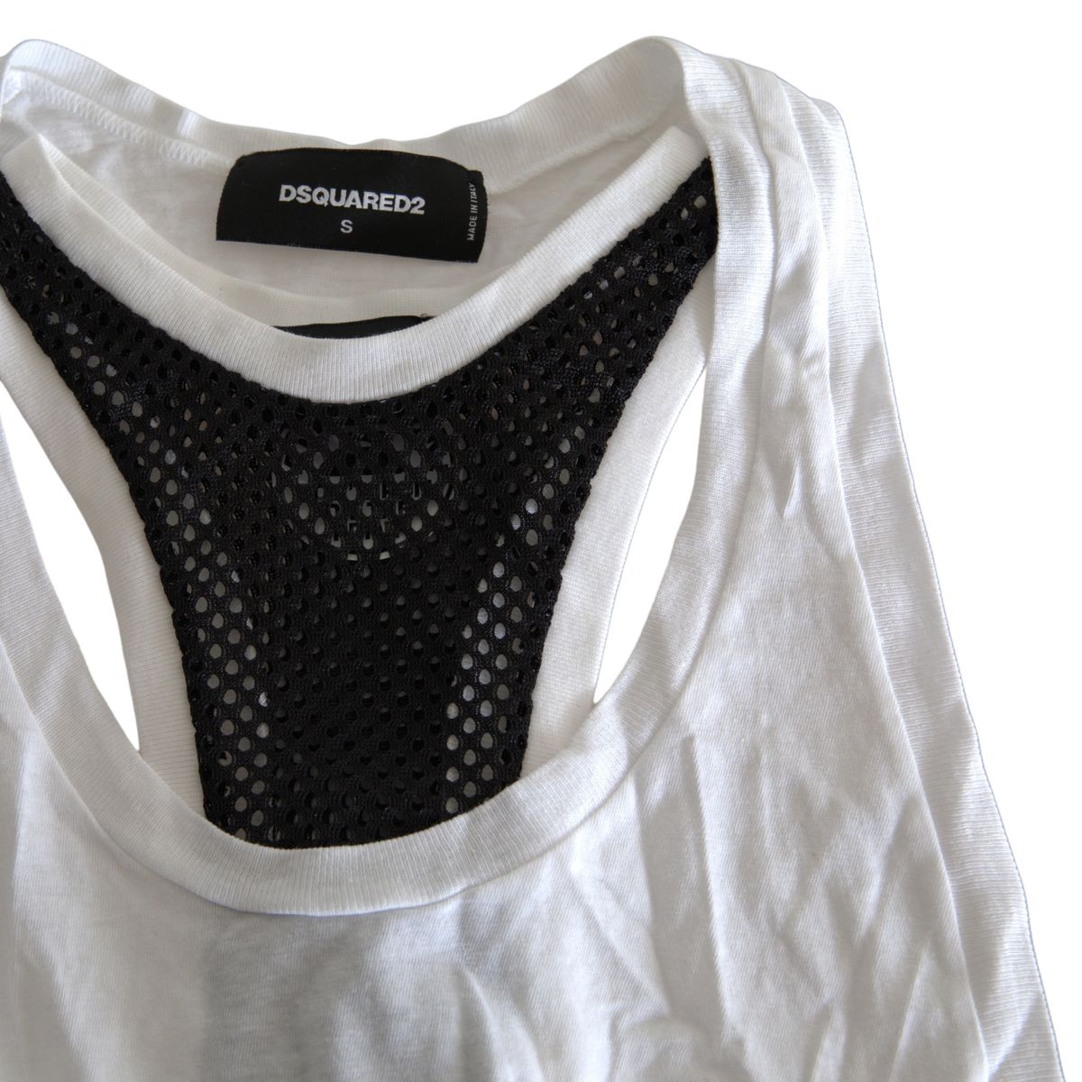 Dsquared² Monochrome Cotton-Linen Blend Tank Top