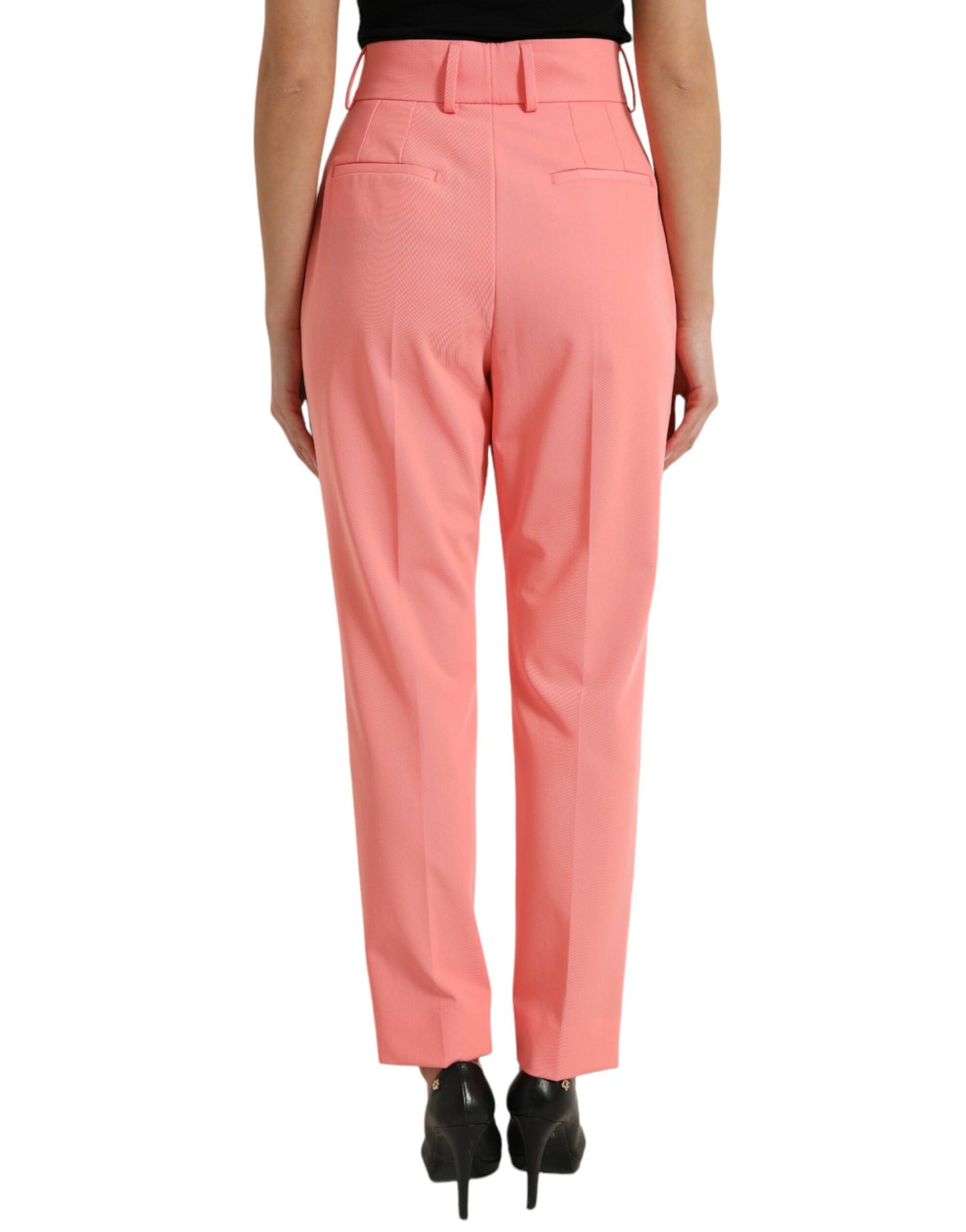 Dolce & Gabbana Pink High Waist Tapered Women Pants