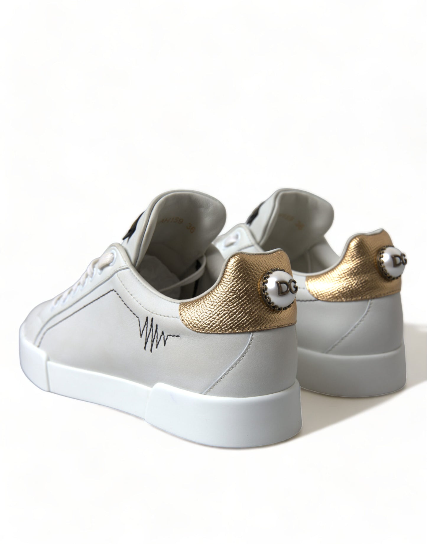 Dolce & Gabbana Elegant Portofino White Leather Sneakers