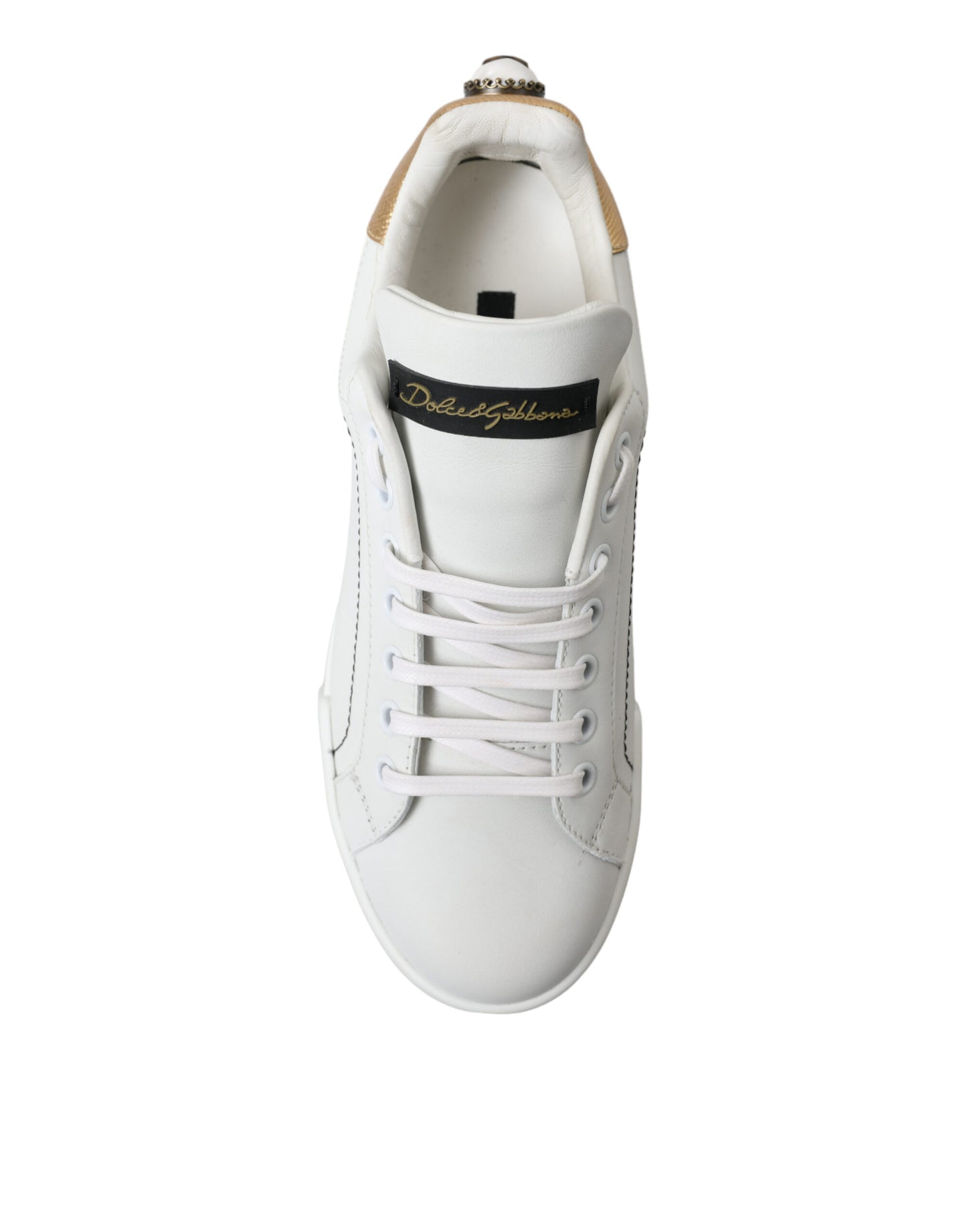 Dolce & Gabbana Elegant Portofino White Leather Sneakers