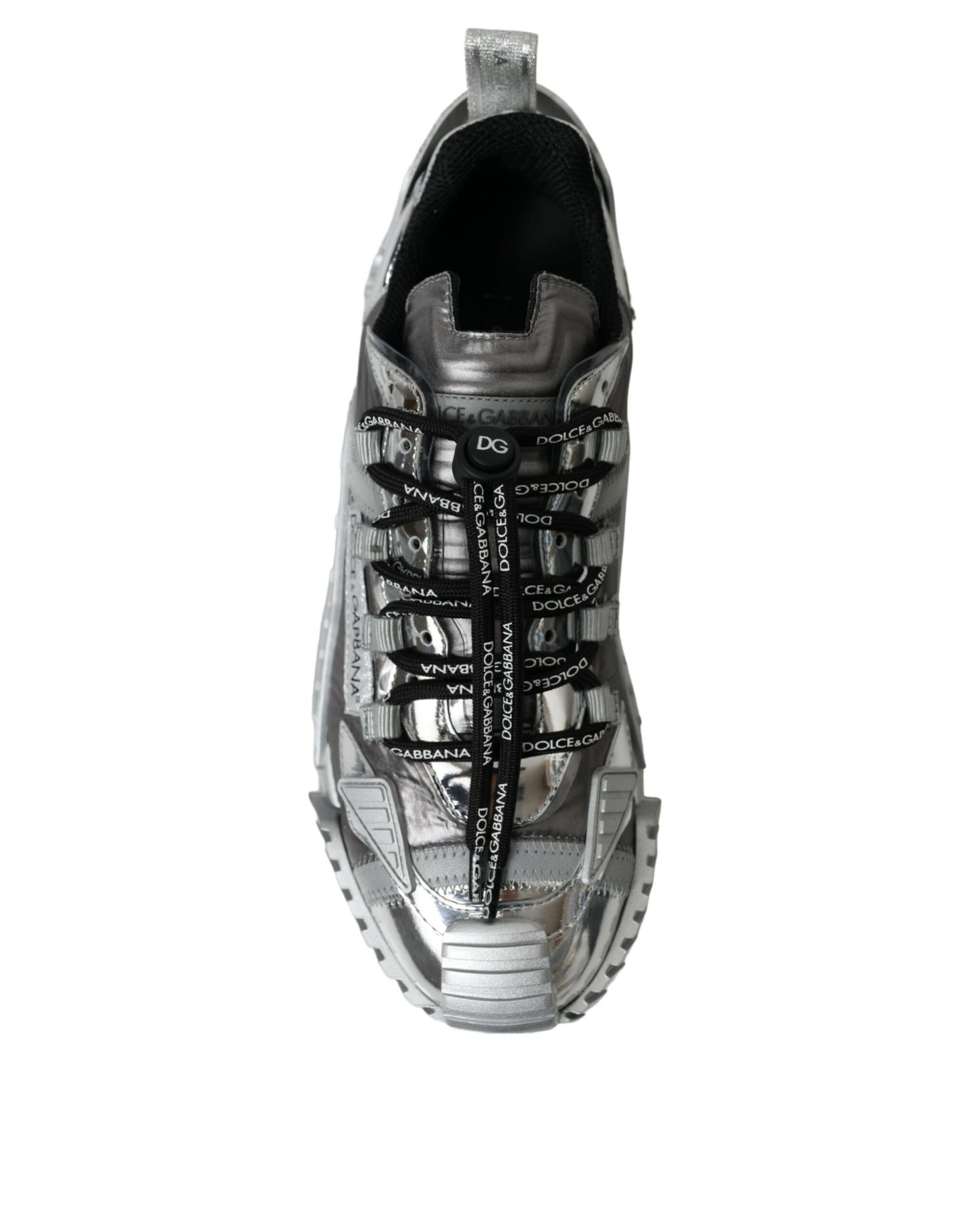 Dolce & Gabbana Silver Lace Up Low Top Men NS1 Sneakers Shoes