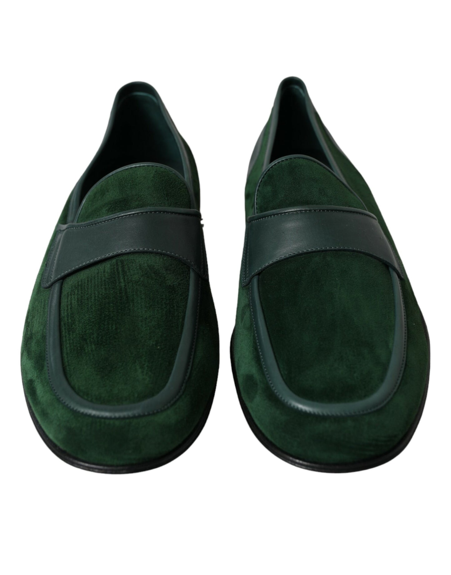 Dolce & Gabbana Green Velvet Slip On Men Loafer Dress Shoes