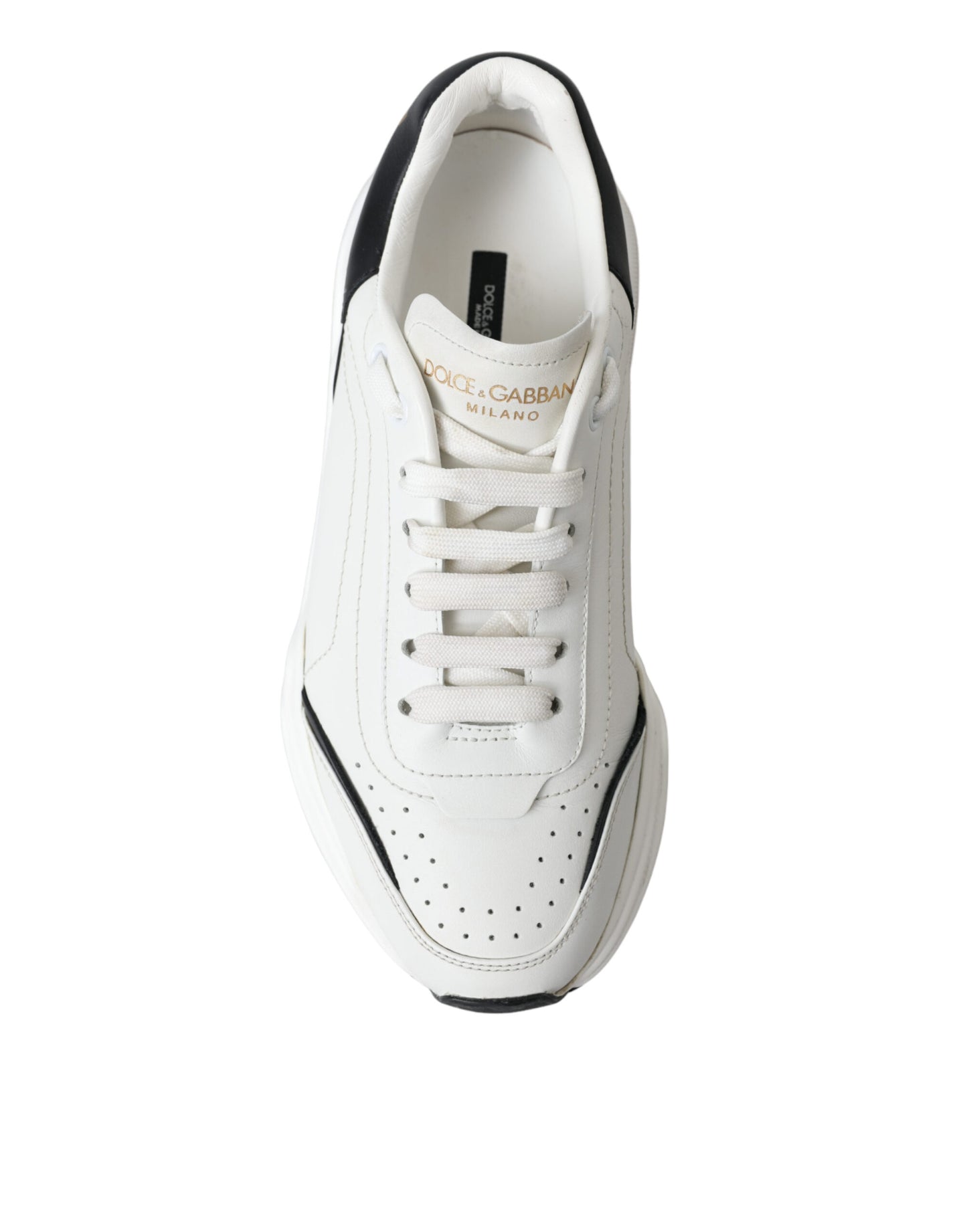 Dolce & Gabbana Chic Black & White Daymaster Leather Sneakers