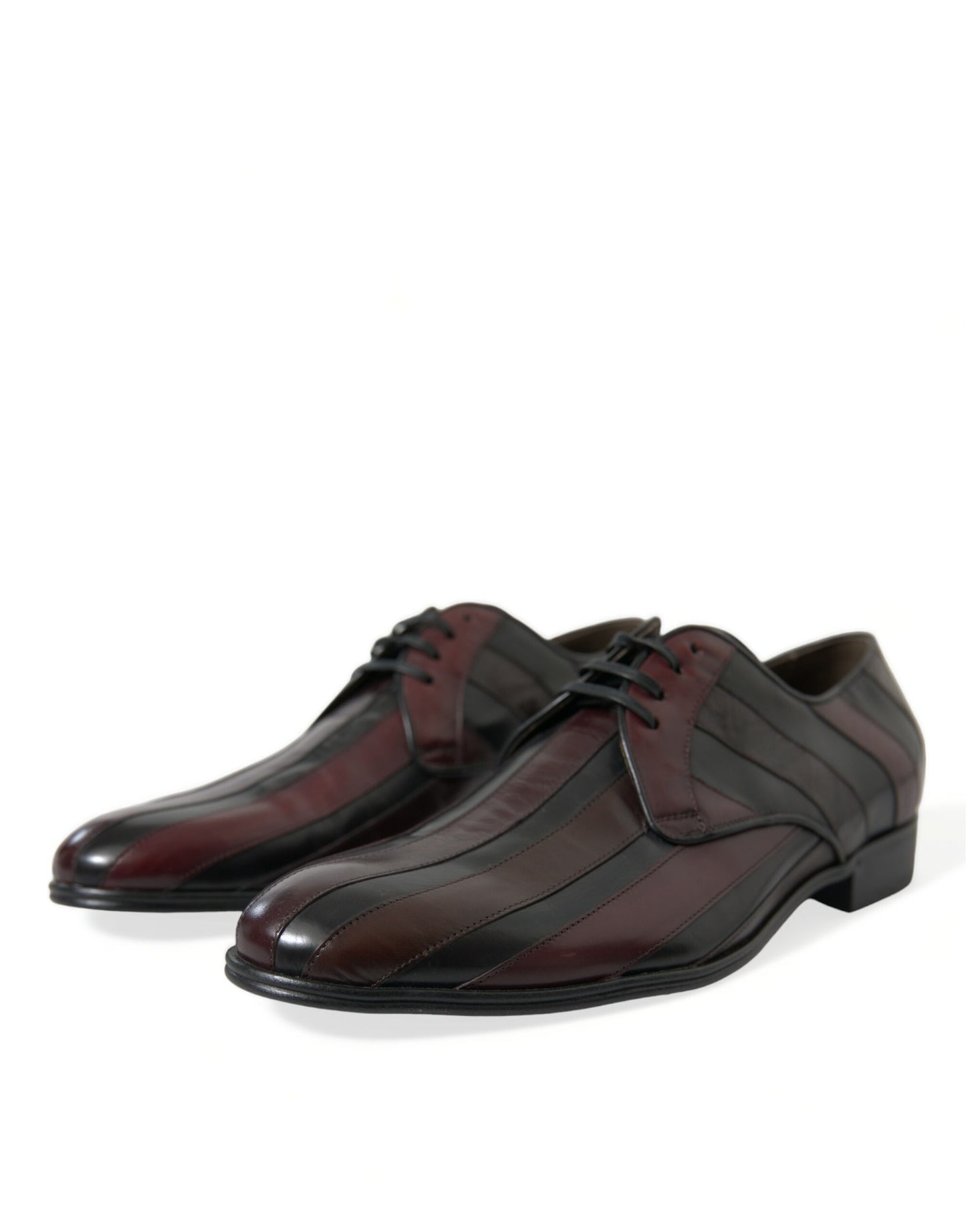 Dolce & Gabbana Black Bordeaux Leather Derby Formal Dress Shoes