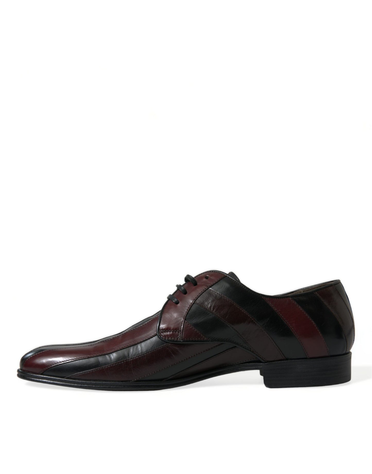 Dolce & Gabbana Black Bordeaux Leather Derby Formal Dress Shoes