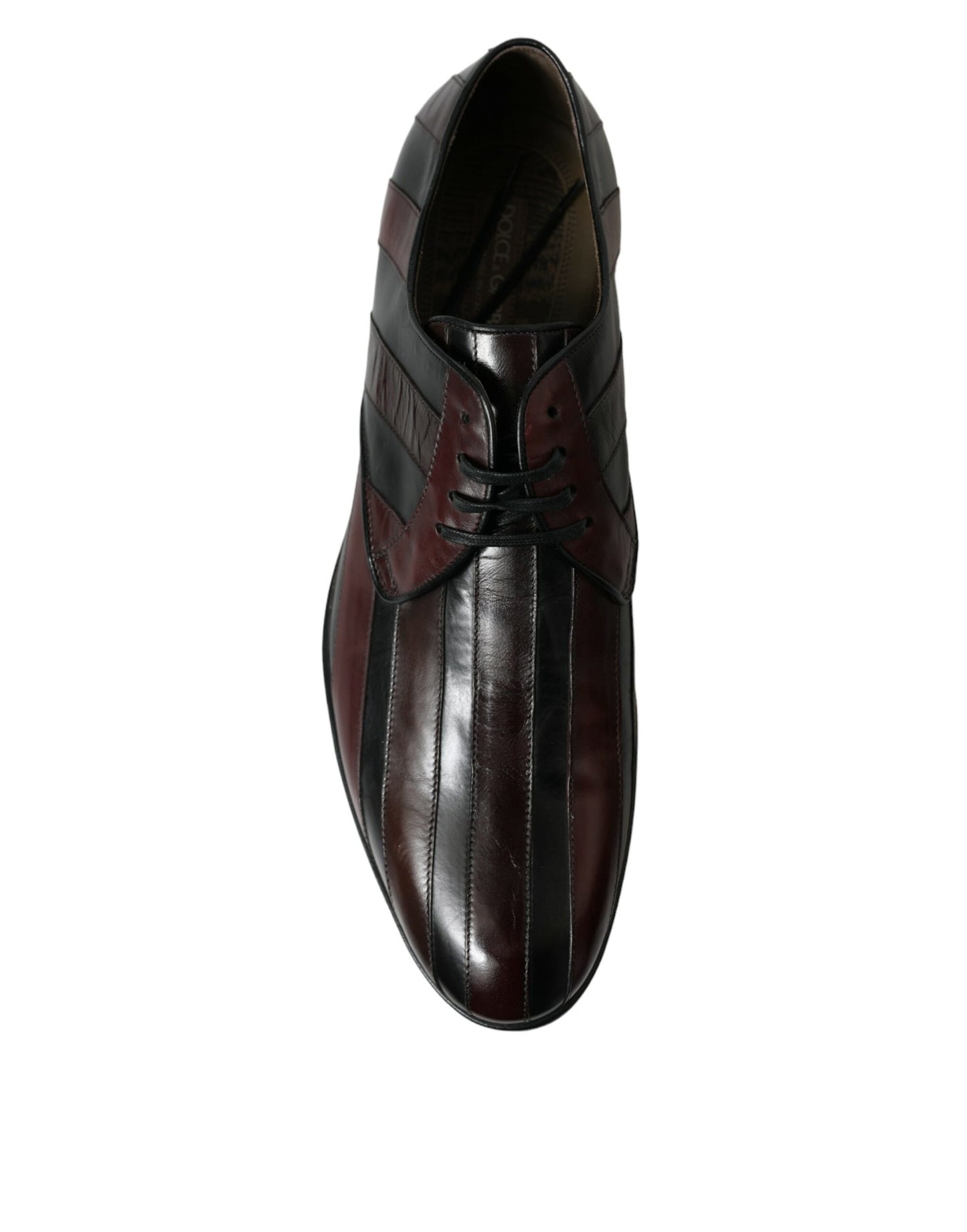 Dolce & Gabbana Black Bordeaux Leather Derby Formal Dress Shoes