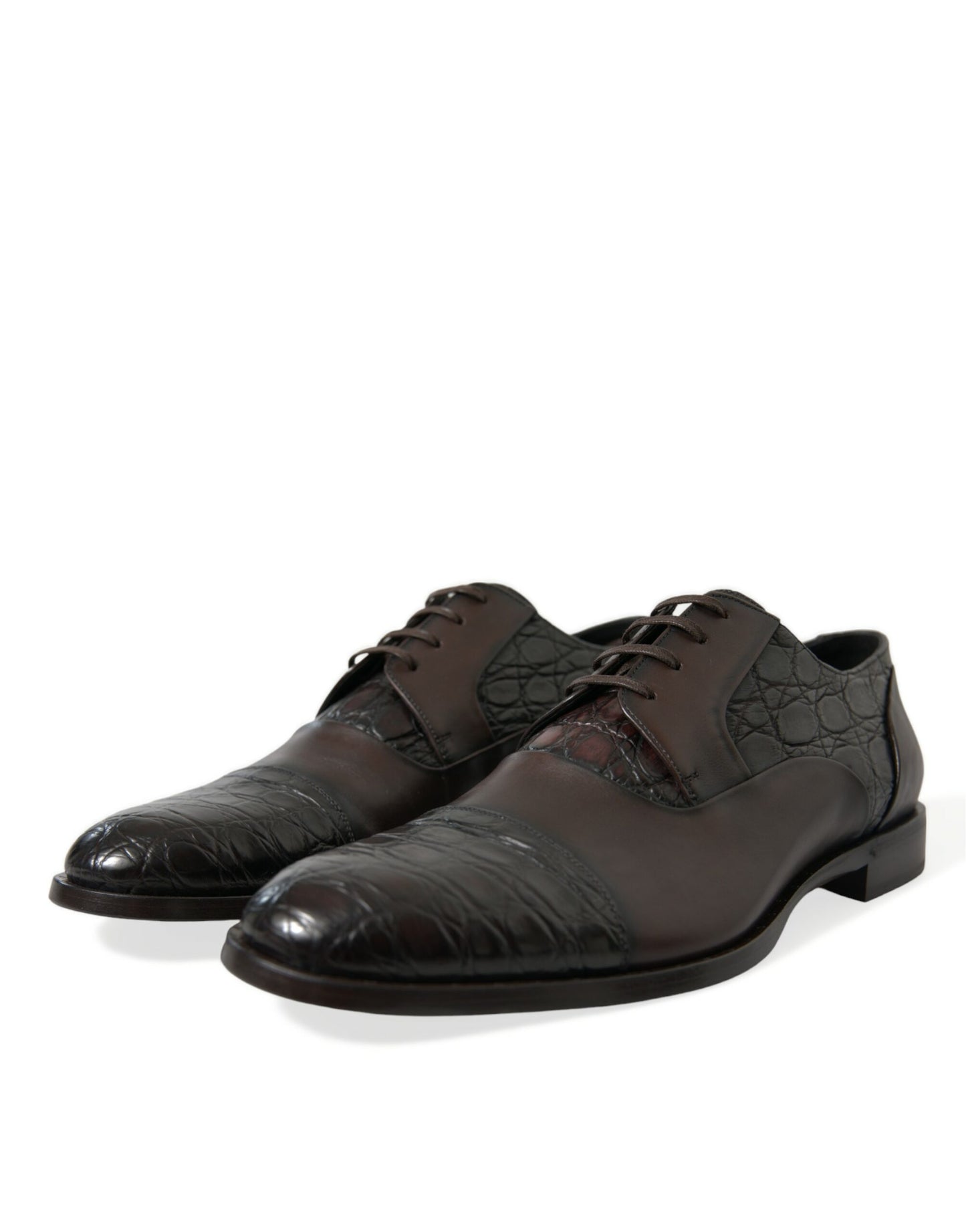 Dolce & Gabbana Brown Exotic Leather Formal Men Dress Shoes