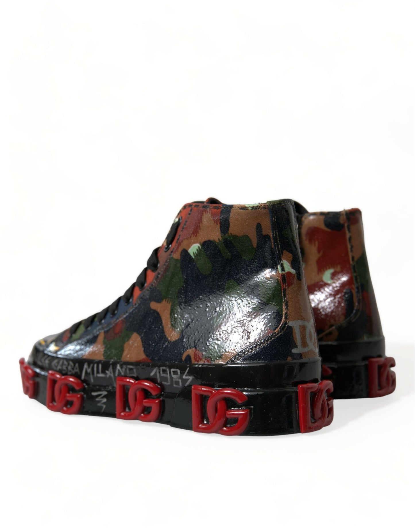 Dolce & Gabbana Multicolor Camouflage High Top Men Sneakers Shoes