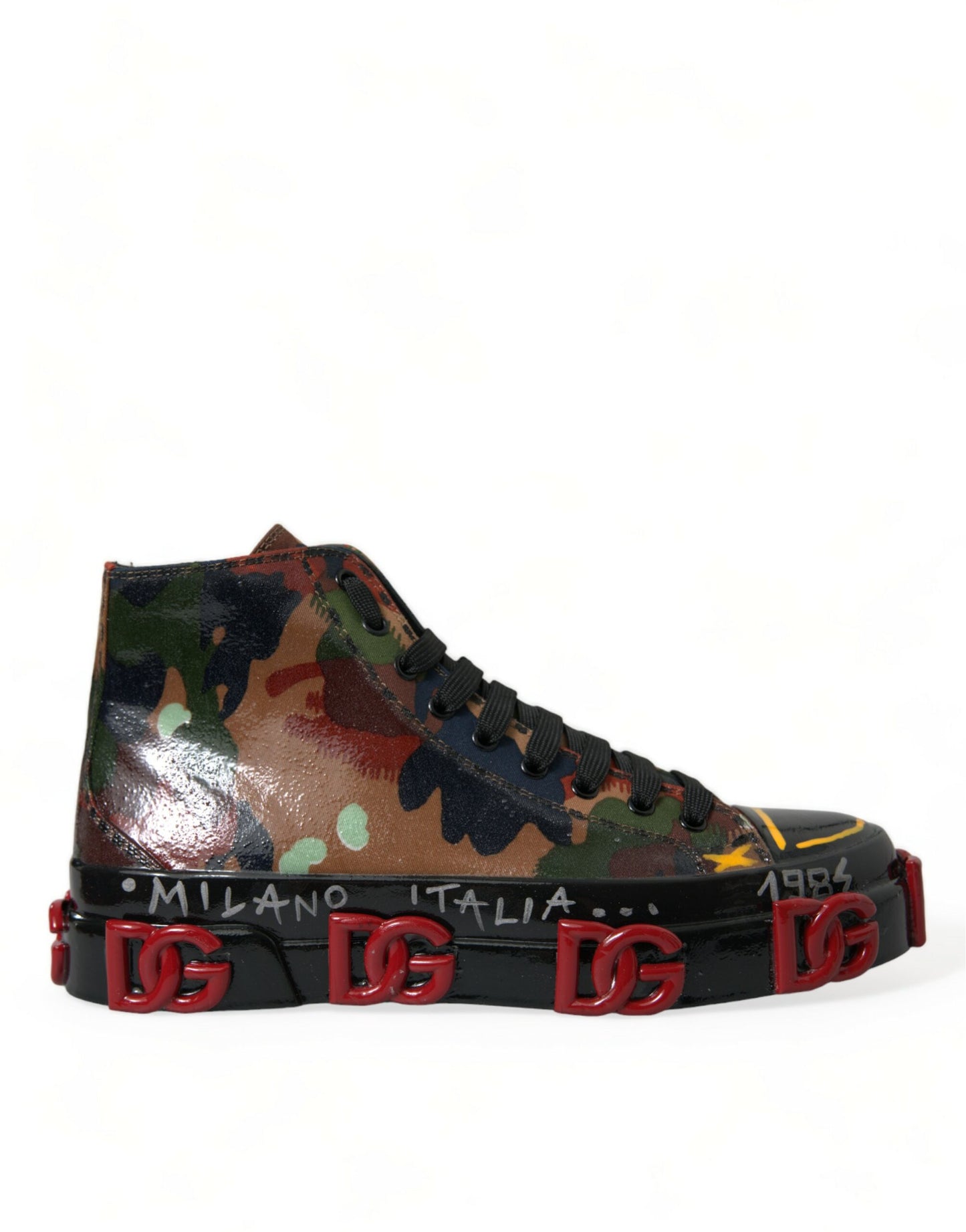 Dolce & Gabbana Multicolor Camouflage High Top Men Sneakers Shoes