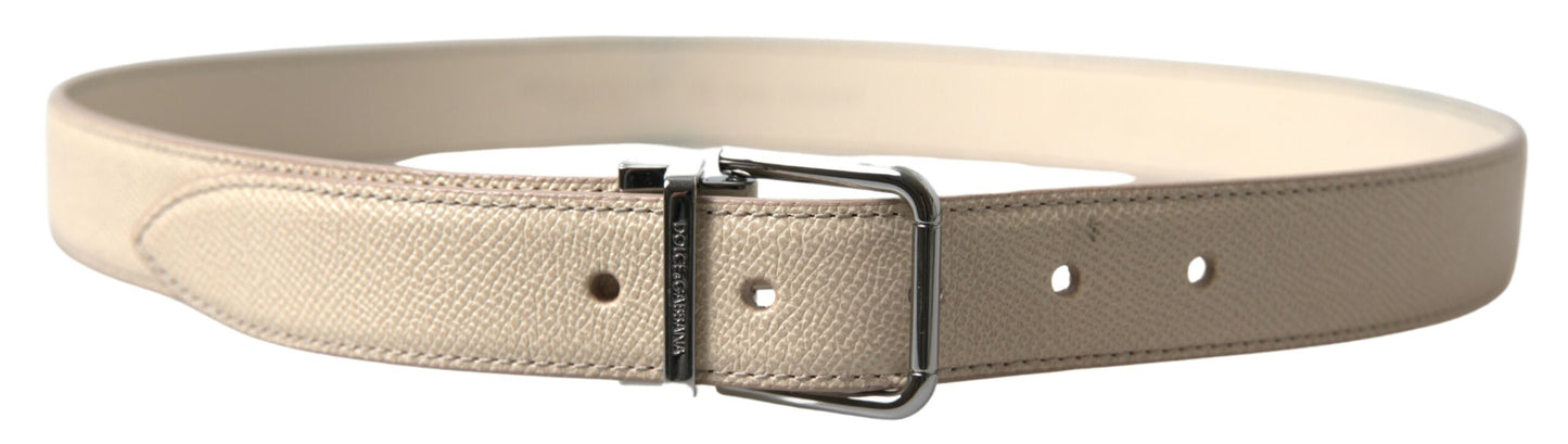 Dolce & Gabbana Chic Beige Italian Leather Belt