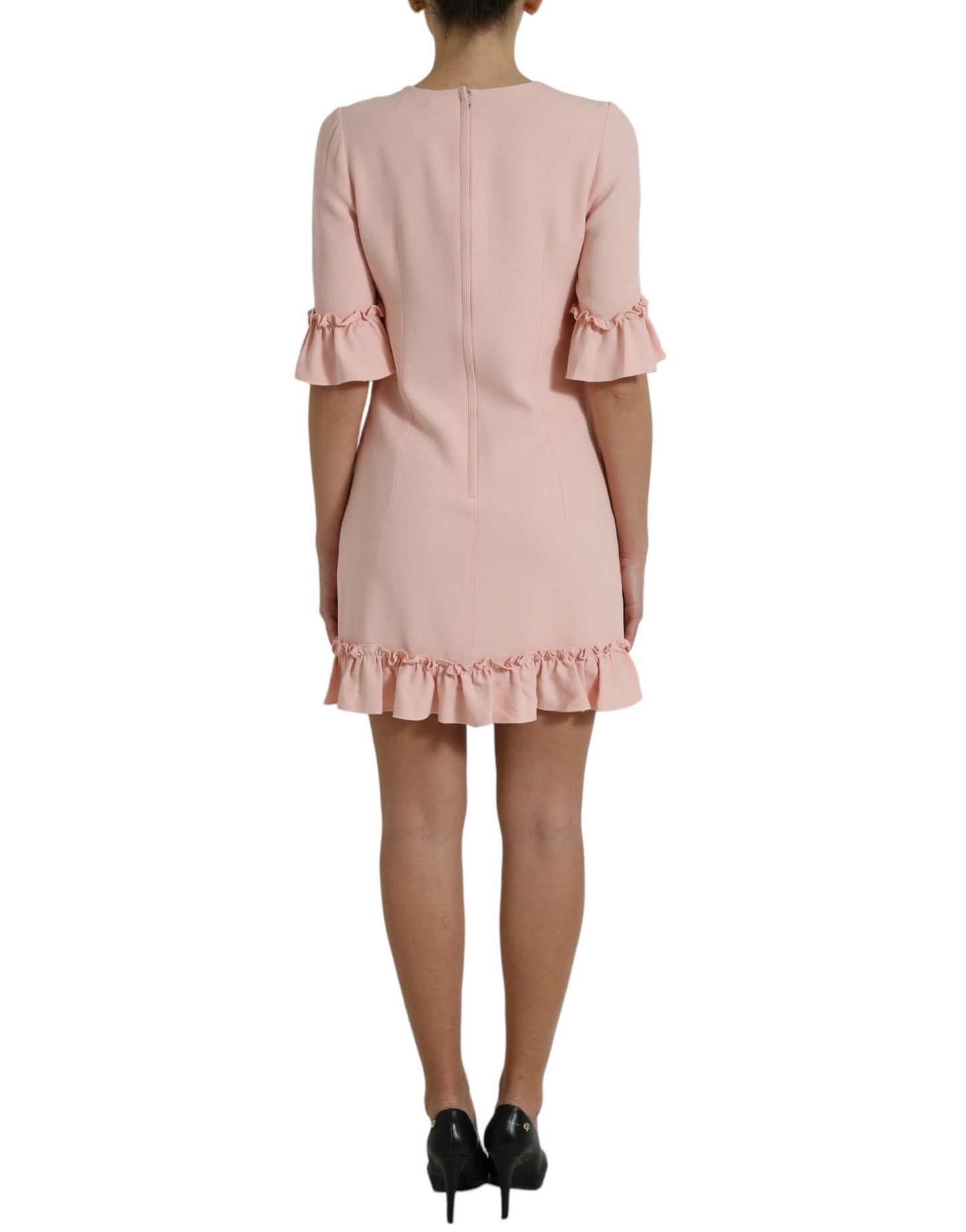 Dolce & Gabbana Light Pink Viscose A-line Shift Mini Dress