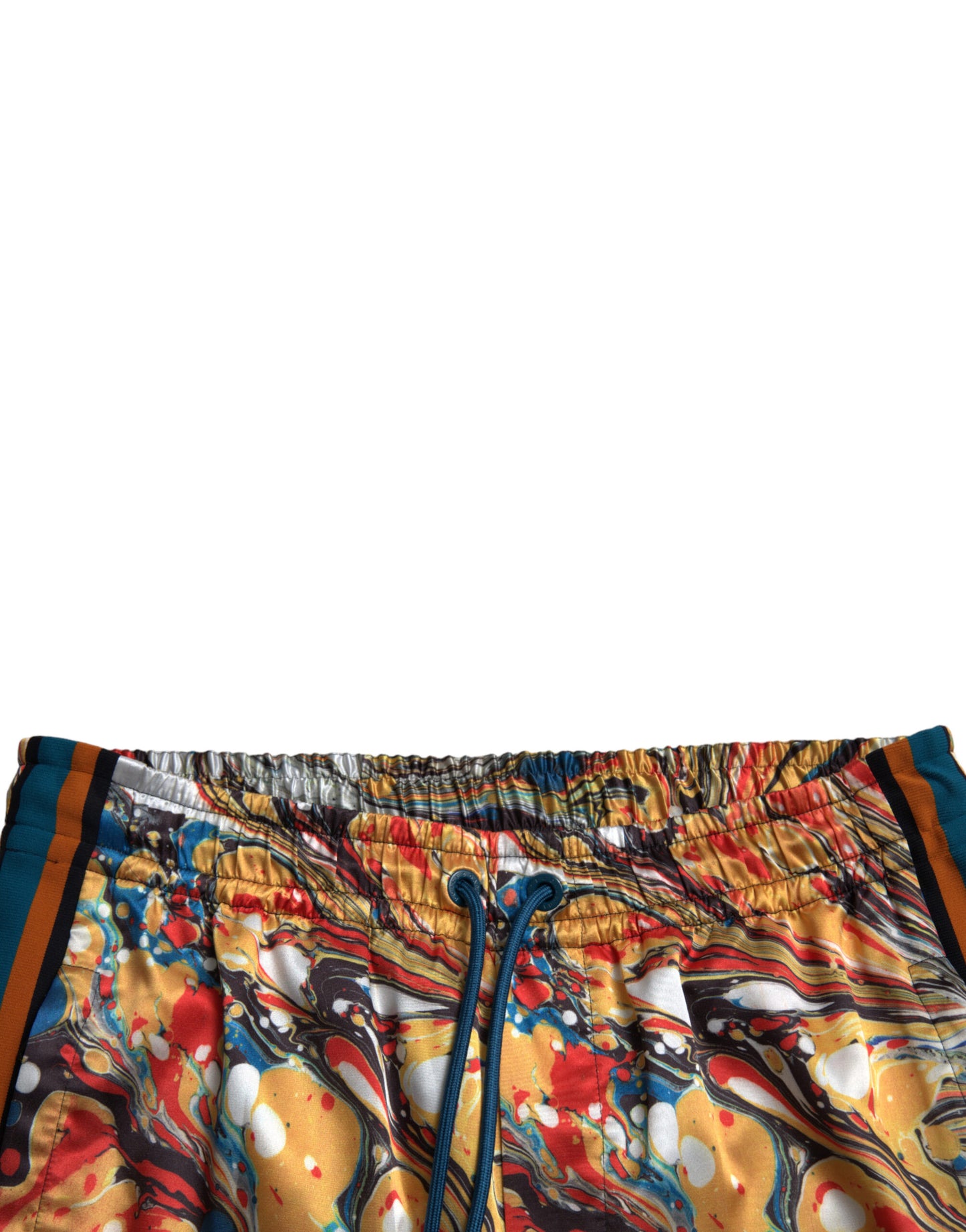 Dolce & Gabbana Multicolor Marble Print Satin Pants