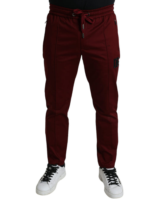 Dolce & Gabbana Maroon Jogging Cotton Stretch Men Jogger Pants