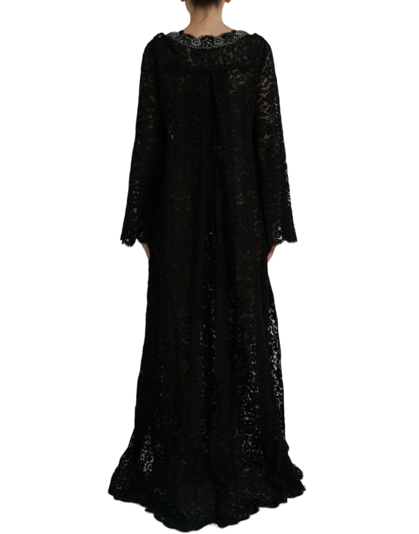 Dolce & Gabbana Black Lace Crystal Embellished Shift Dress