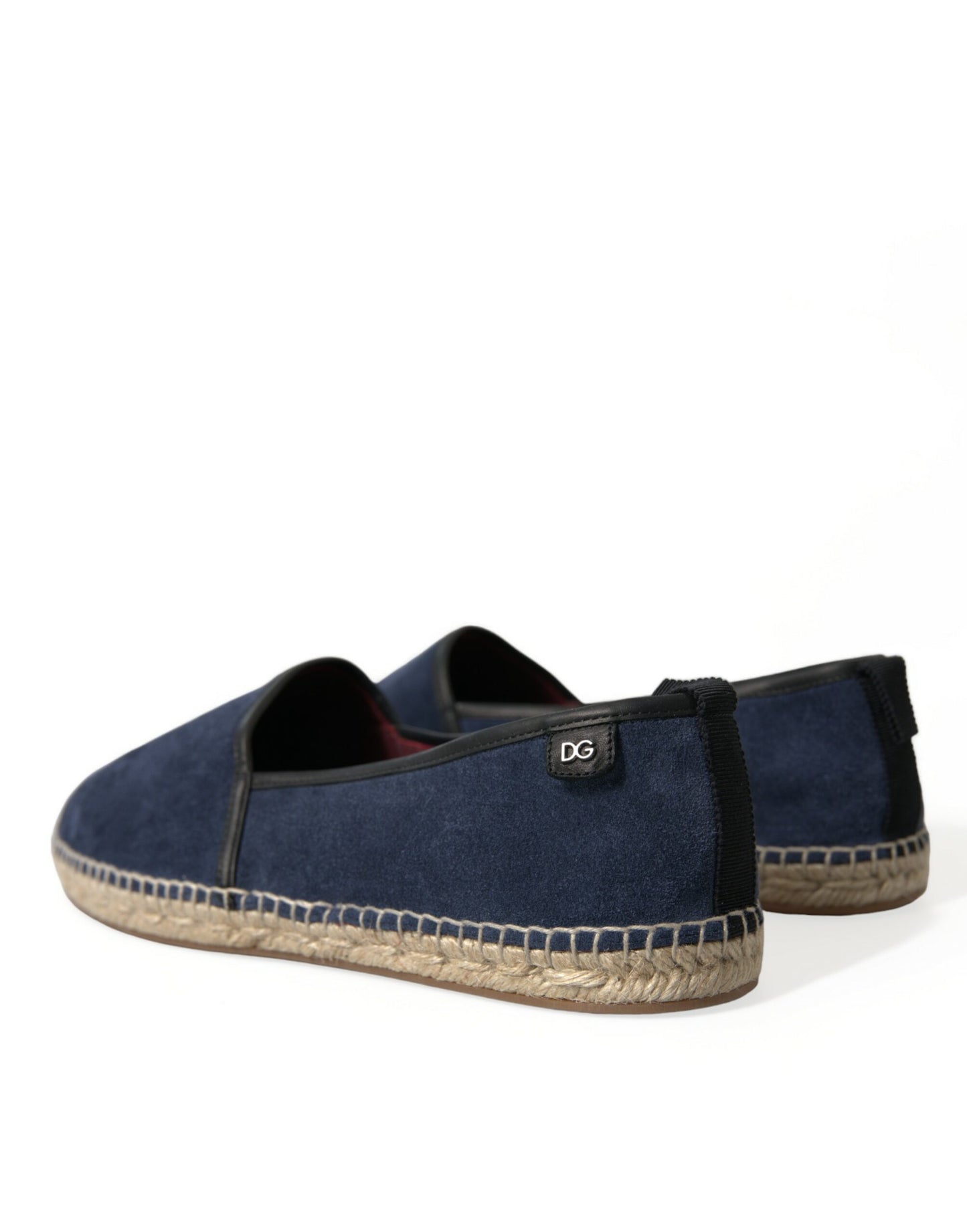 Dolce & Gabbana Blue Leather Suede Slip On Espadrille Shoes