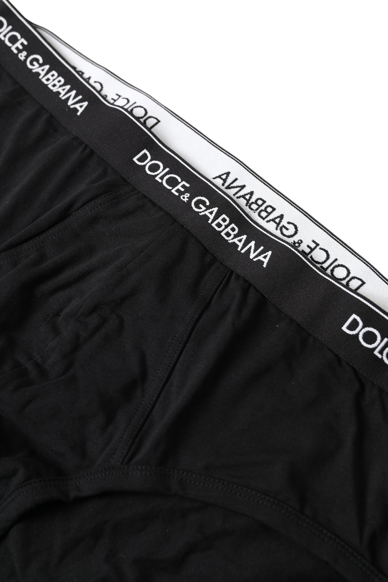 Dolce & Gabbana Black Cotton Stretch Slip Brando Brief Underwear