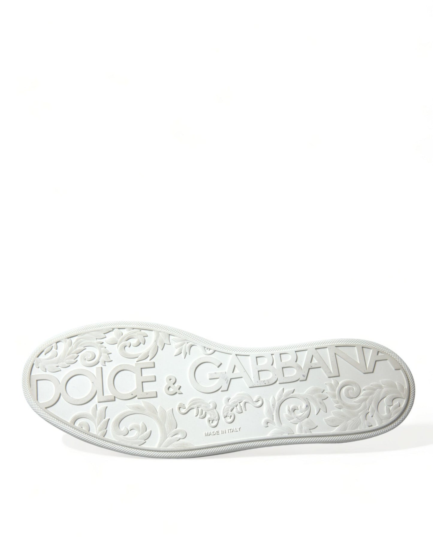 Dolce & Gabbana White Blue Leather Low Top Sneakers Shoes