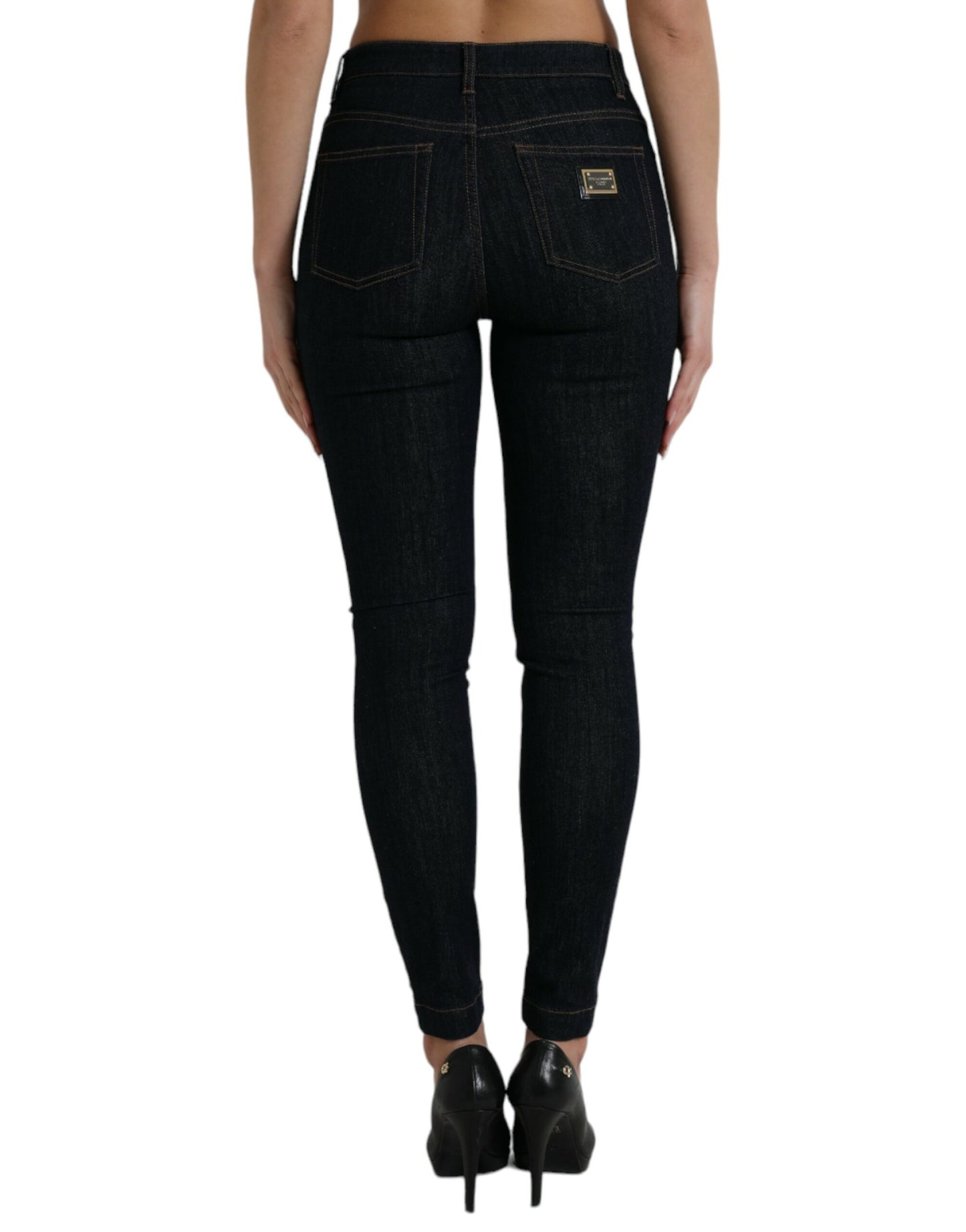 Dolce & Gabbana Blue Cotton Stretch Denim Skinny Jeans