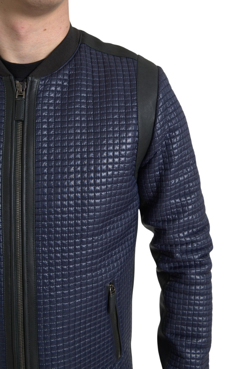 Dolce & Gabbana Elegant Blue Nylon Zip Blouson Jacket