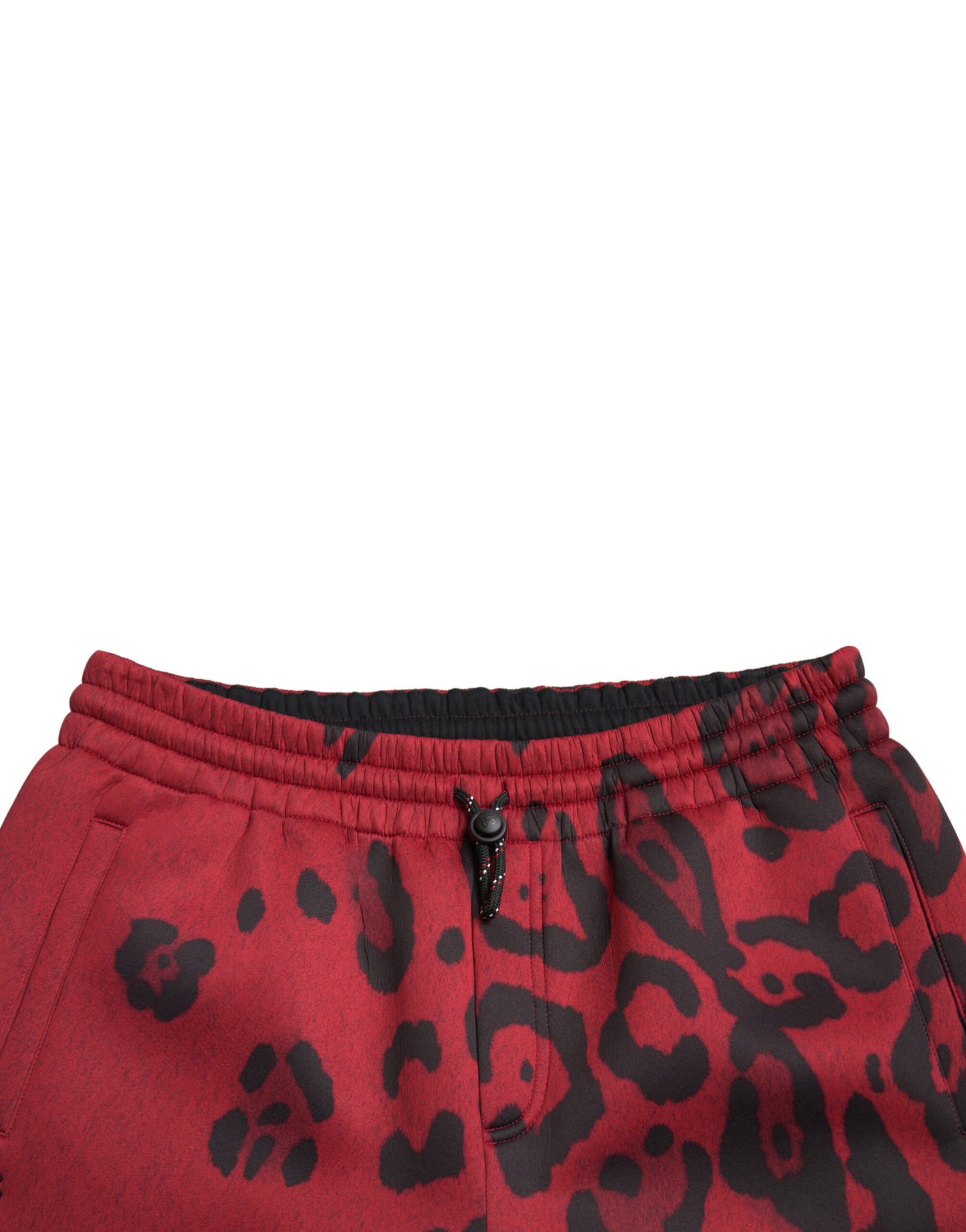 Dolce & Gabbana Red Black Leopard Stretch Jogger Pants