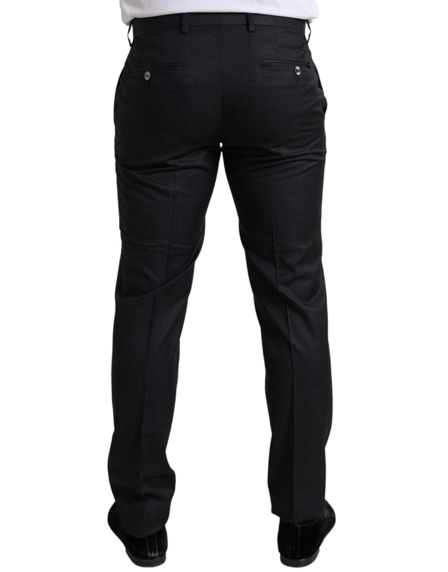 Dolce & Gabbana Black Slim Cotton Formal Dress Pants