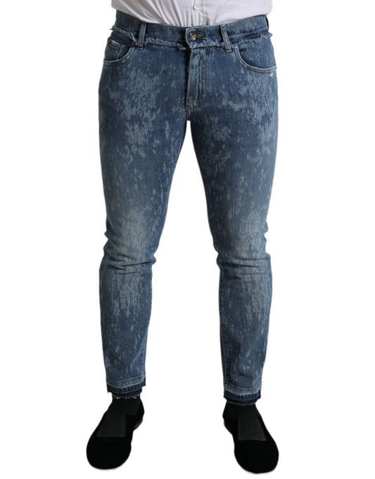 Dolce & Gabbana Blue Washed Skinny Cotton Stretch Denim Jeans