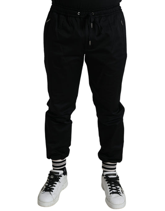 Dolce & Gabbana Black Cotton Blend Skinny Jogger Pants